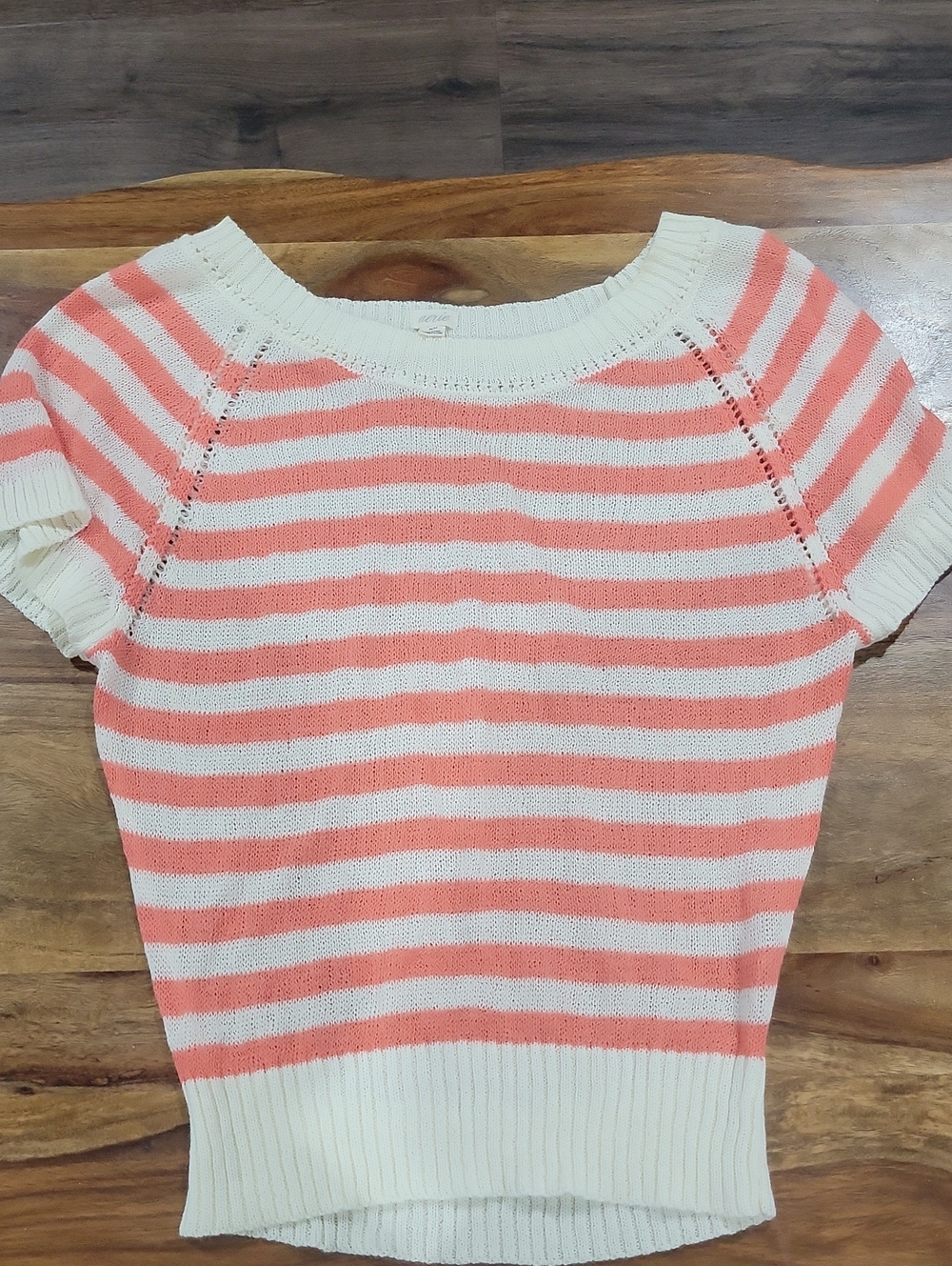 aerie Cream Knit Short Sleeve Top